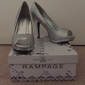 Sparkly silver heels